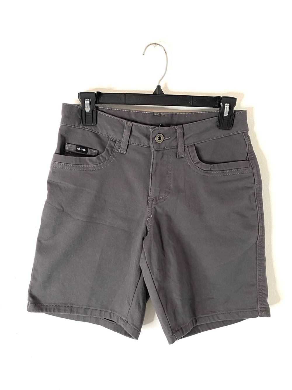 KÜHL Kontour 8" Charcoal Hiking Shorts Stretch Outdoor Travel